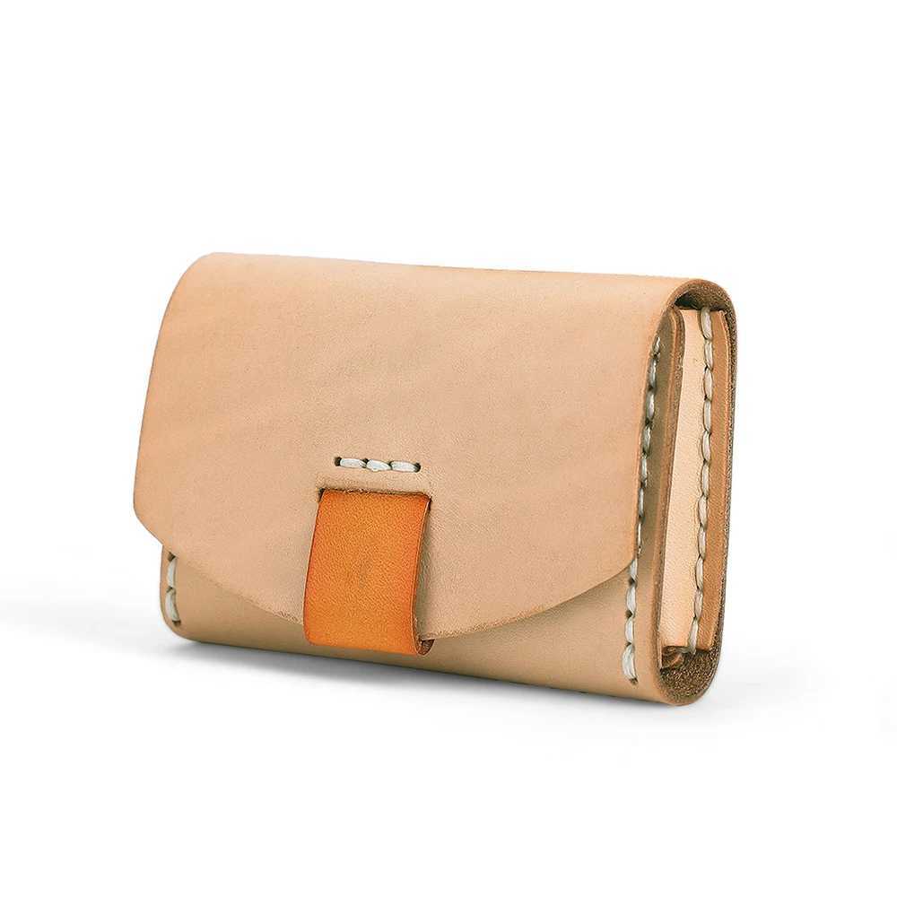 Italian Vegetable Tanned Leather Womens Card Case Zero Wallet Mini Card Bag Cowhide Retro Clip Card Bag For Women W250620
