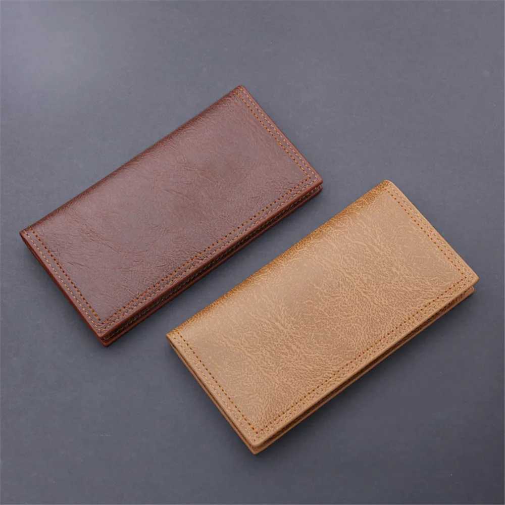 Long Classic MenS Wallet Long Oil Wax Leather Long Wallets Gift Vintage Card Simple Storage Money Clip ID Bag Card Holder New W250620
