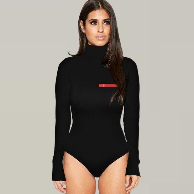 Hotsale 2025 Fashion Summer Luxury Women's Long Sleeved Corset Jumpsuit Rompers Embroidery brand logo Women Body Shaper Seamless Bodysuit Top A