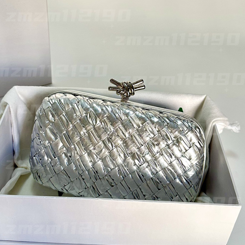 Dedesigner bag evening bags designer women bag intreccio woven clutch bag metal knot snap closure high quality cowhide leather party handbags purse