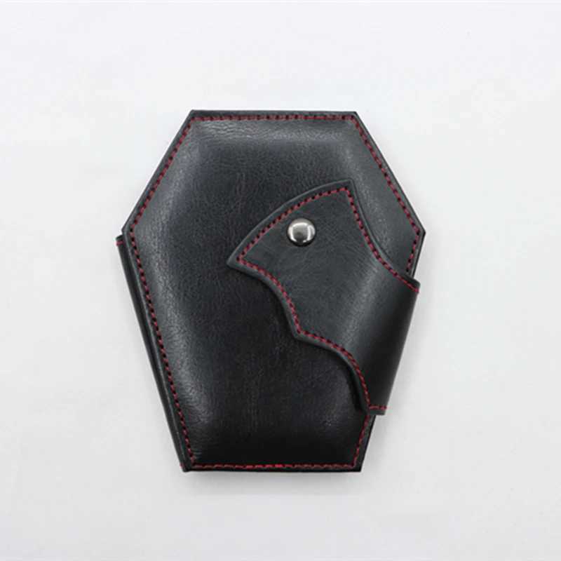 Coffin Card Wallet Halloween Card Holder Folded Pocket Wallet Hand stitched Faux Leather Bat wing Card Wallet W250620