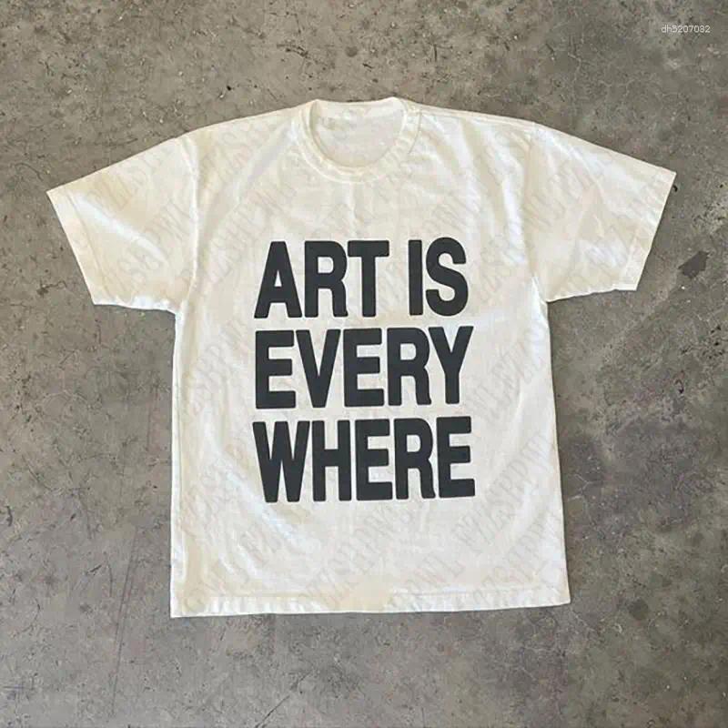 Mens T Shirts Summer Cotton T-shirt Harajuku Letter Print Punk EMO Streetwear Tee Hip Hop Loose Top Gothic Retro Short Sleeve