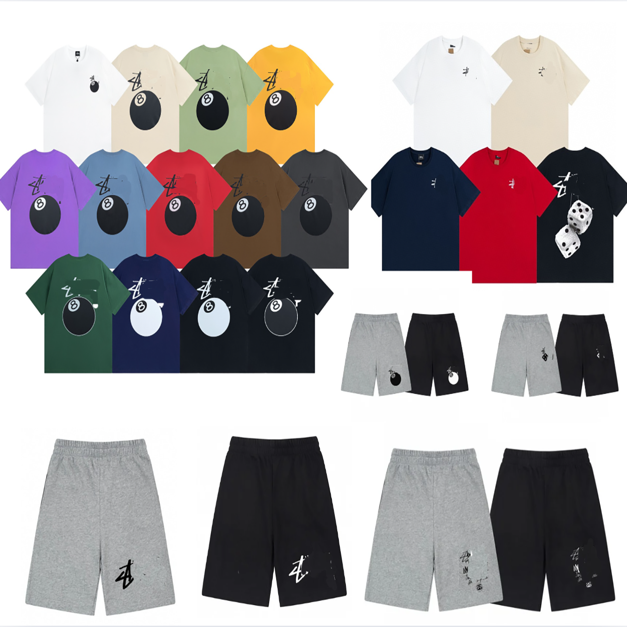 T-shirt pour hommes de concepteur noir 8 lettres classiques à manches courtes en pur coton été T-shirt en vrac pour les couples en grande taille