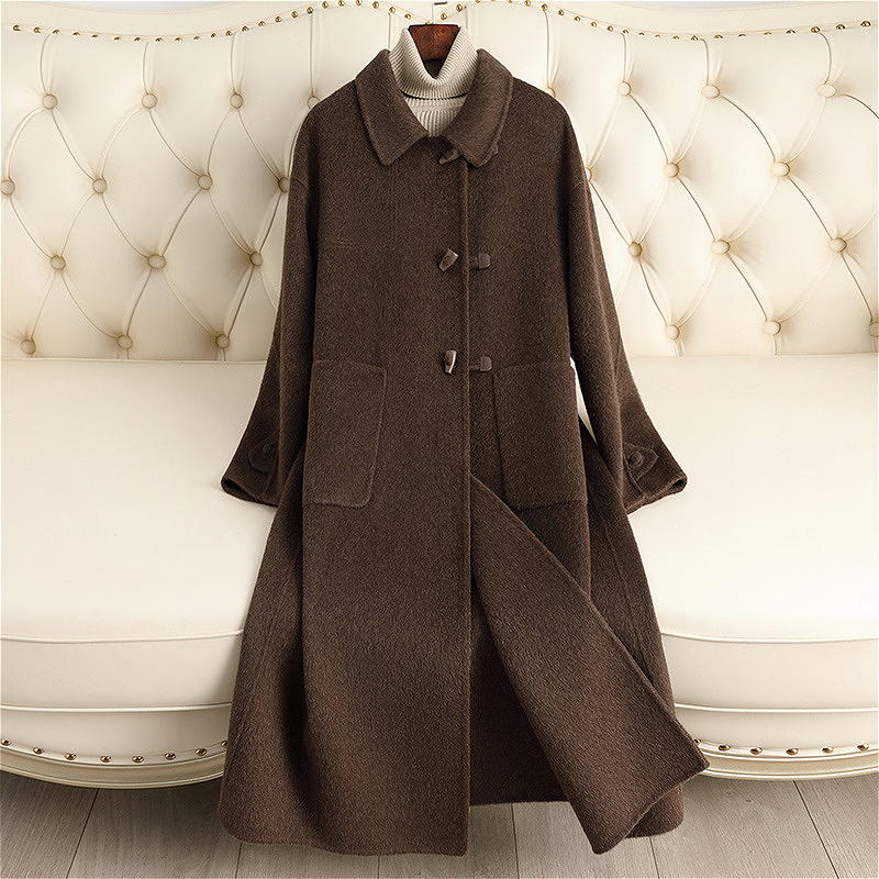D3511 New autumn and winter double-faced cashmere coat high-end commuting long style temperament loose