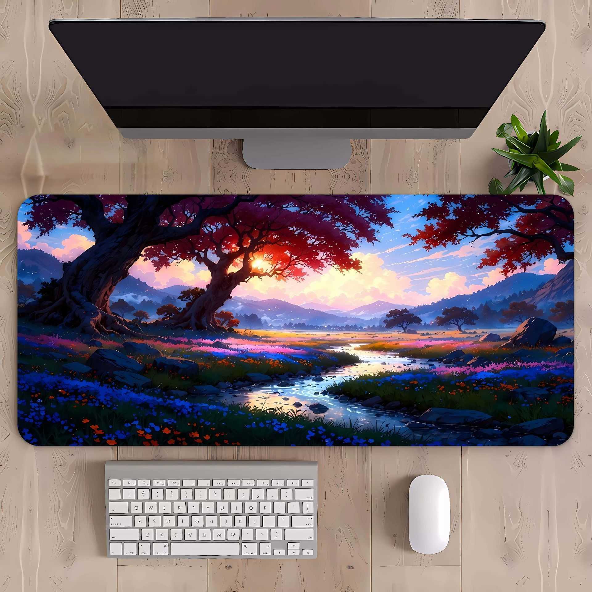 Wholesale mouse pads with super Mountain scenery, enlarged and thickened keyboard pads with lock edges, large office desk pads, one-piece deliver-image-861284553