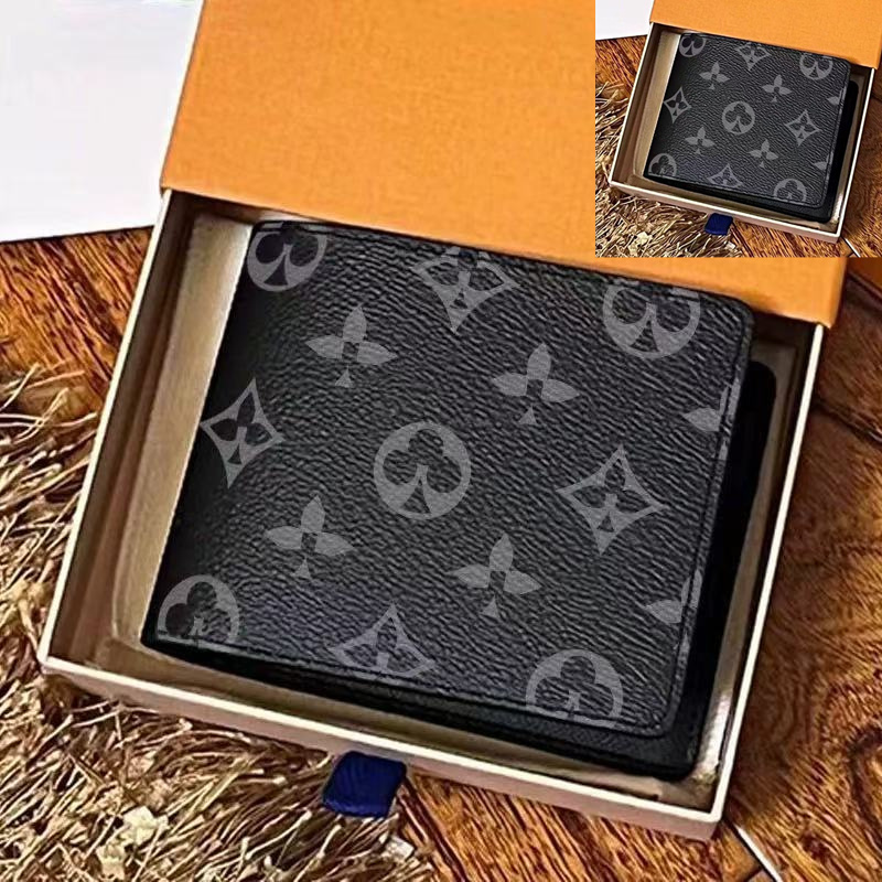 High Quality Designers Genuine Leather Wallets Cardholder France Paris Plaid Style Billfold s Mens Women Short Wallet High-End Purse Crossbody Bag