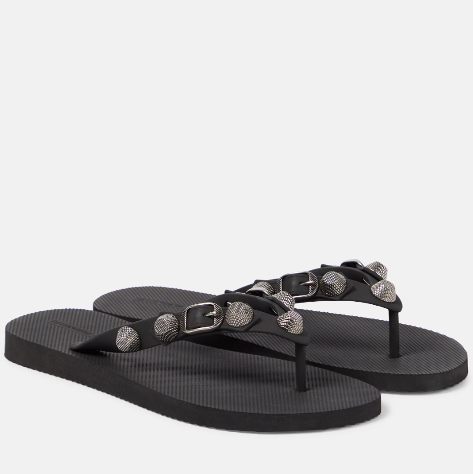 Summer Wear Women Cagole Studded embellished Flip Flops Thong Sandals Shoes White Black Slip On Beach Slipper Lady Casual Walking EU35-42