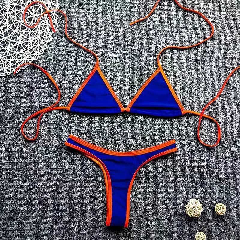 DGTQ Sexy Women Summer Swimwear Bikini Set Tie Side Push Up Bra Thong Swimsuit G-String Two-pieces Swimming Bathing Suit Biquini Z250624-image-1063598455