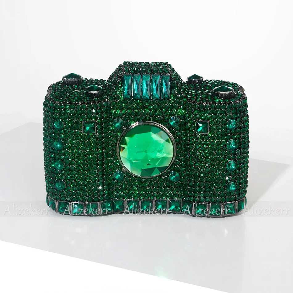 Camera Shaped Diamond Evening Clutch Bags New Boutique Novelty Metallic Rhinestone Purses And Handbags Bridal Wedding Party Z250624