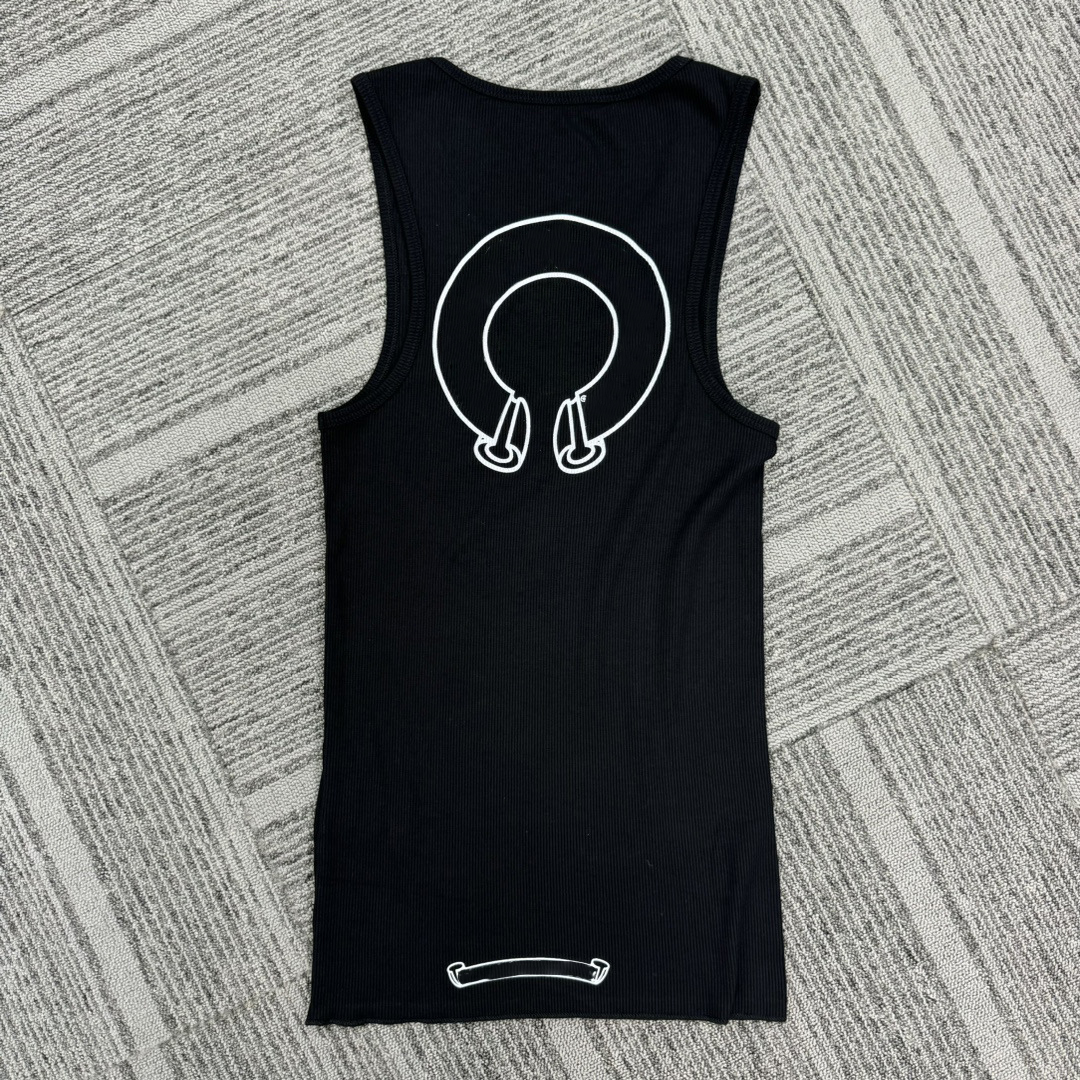 Chrome Dress 2026 Designer Tank Top High Street Sanskrit Pattern Horseshoe Print Vest Luxury Crome Summer Casual Slim Cross Sleeveless Vest Top Chro