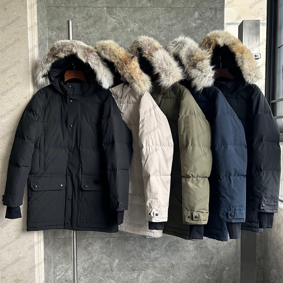 Men down jackets winter puffer jacket for women Lang ford designer jacket outdoor Emory fur hooded parka homme outerwear coats black