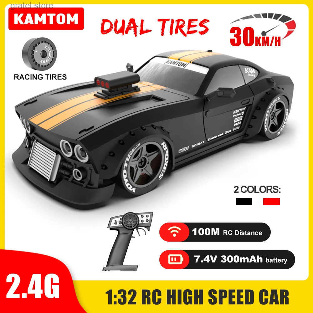 Kamtom RC Four-Wheel Drive Car 1 32 Double Wheel Replace ESP Gyro Professional Boy Adult Drift High Speed Model Car Racing L250625-image-1071977428