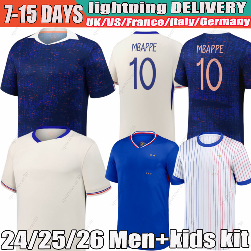 24 25 26 FFF maillot French Kylian Mbappe Dembele Doue Soccer Jersey Thuram Olise Barcola Tchouameni Kone 2025 26 football shirt Fans Player Men-image-937642708