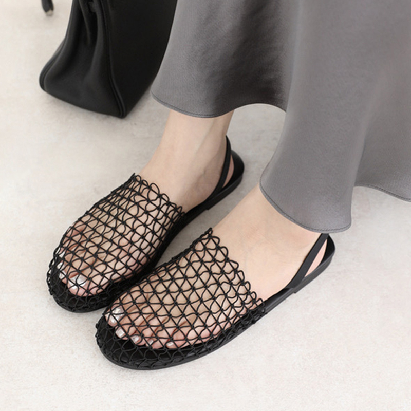 designer slides summer sandals fishing net slippers womens sliders mules hollow out casual slip-on slipper fashion beach women shoes free shipping