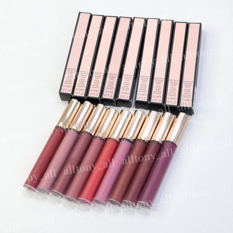 9 couleurs Liquide Matte Lip Bloss Lèvre Couleur Transfert Proof de maquillage liquide Liquide Lèvres hydratantes Cosmétique 6,5 ml