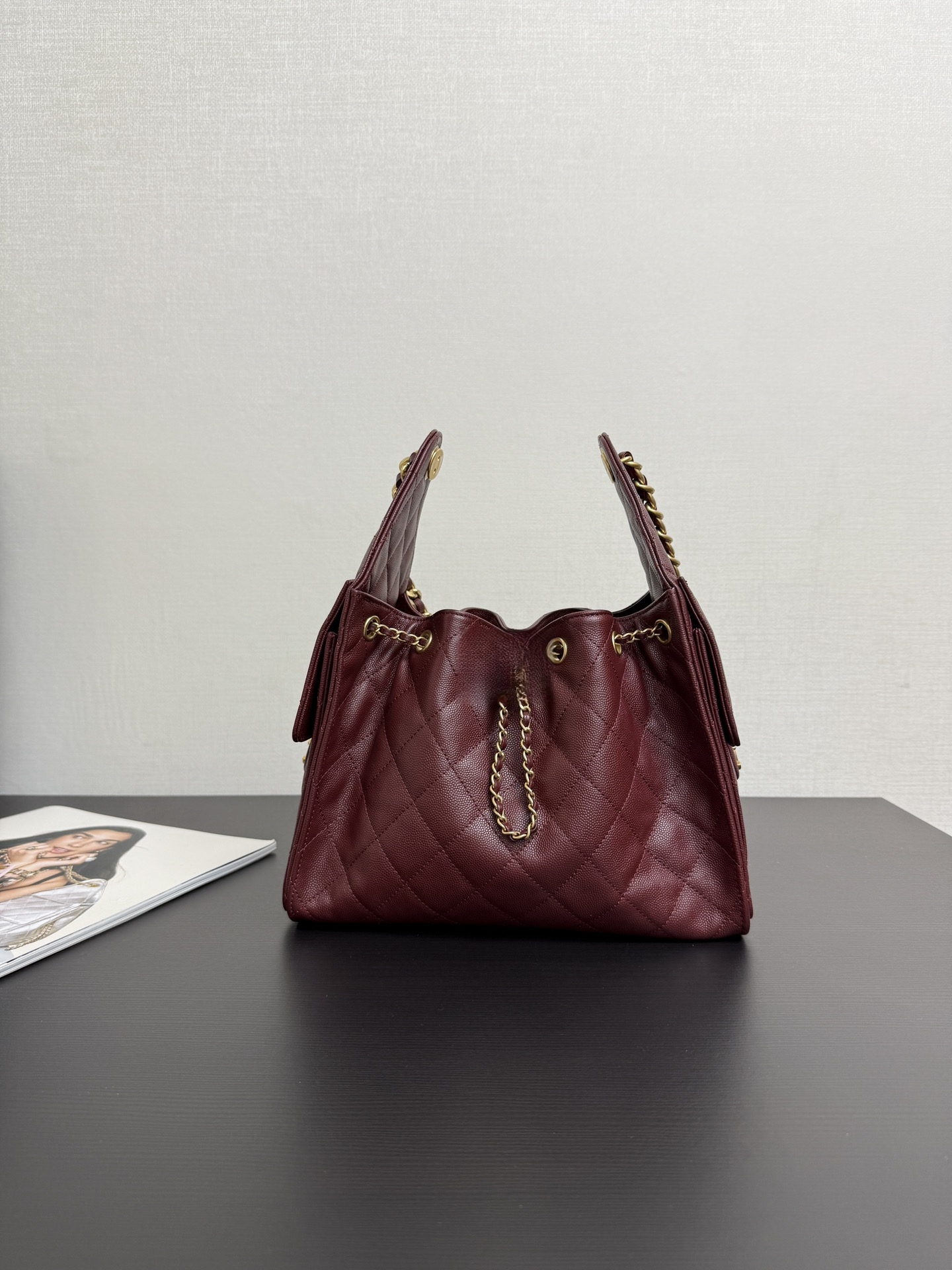250626-6 Master quality luxury fashion handbags, burgundy color hobo 30cm/40cm handbags, leather handbags, designer handbags with box