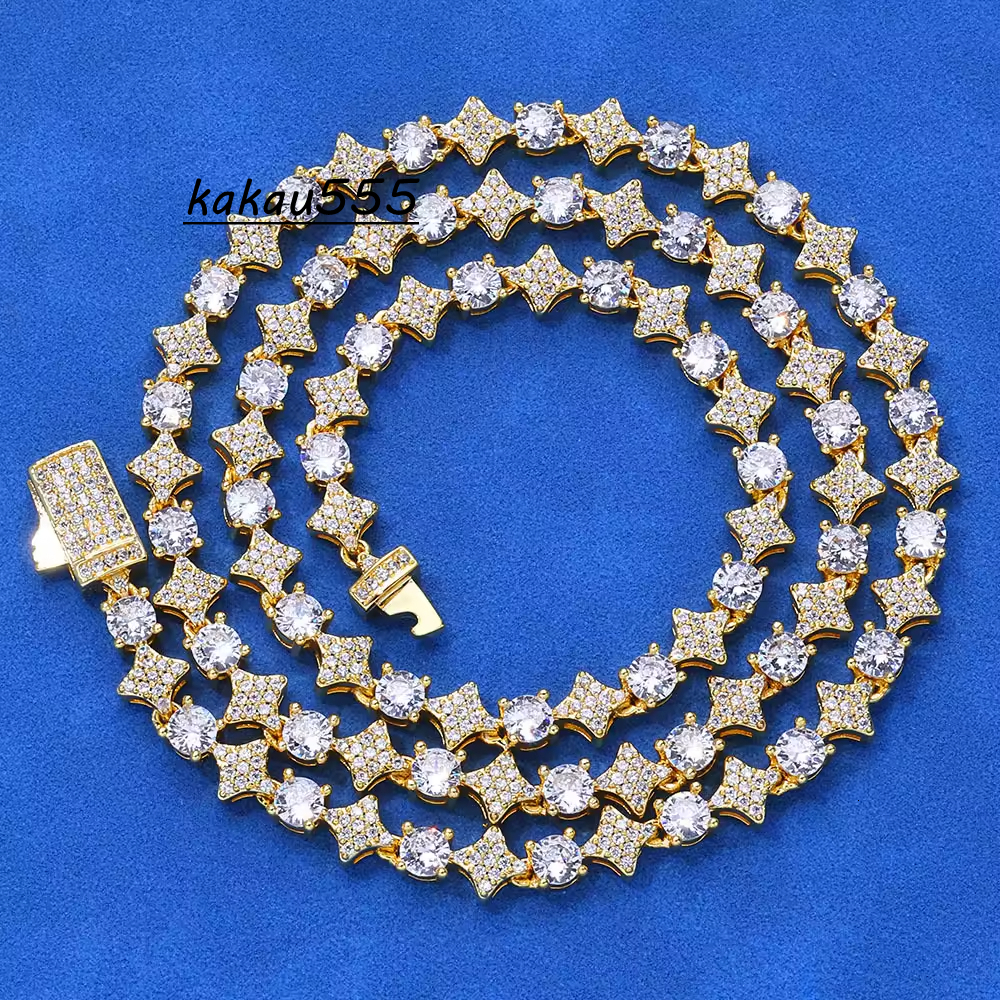 VVS D Colour Moissanite S925 Silver Iced Necklace Hip Hop Cross Star Tennis Chain Wholesale Cuban LINK Jewelry for Men