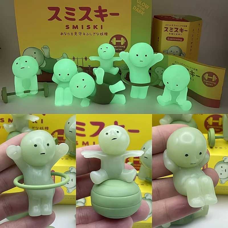 Smiski Exercising Series Noctilucent Recorative Mini Figures Blind Box Kids Birthday Gift Desktop Ornament Gift Toys Y250625-image-1063638043