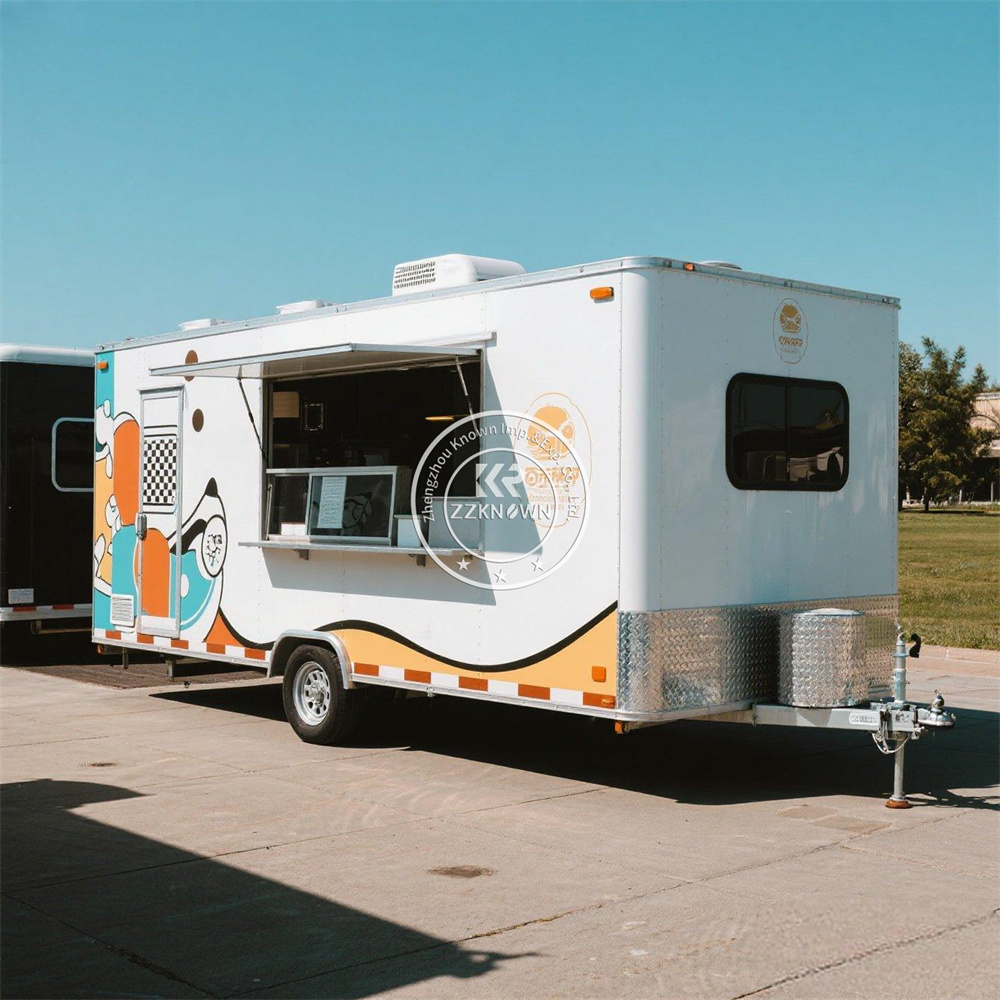 Concession BBQ Pizza Coffee Trailer Mobile Fast Food Truck With Full Kitchen Equipped Food Trailer Ice Cream Truck For Sale-image-1063732383