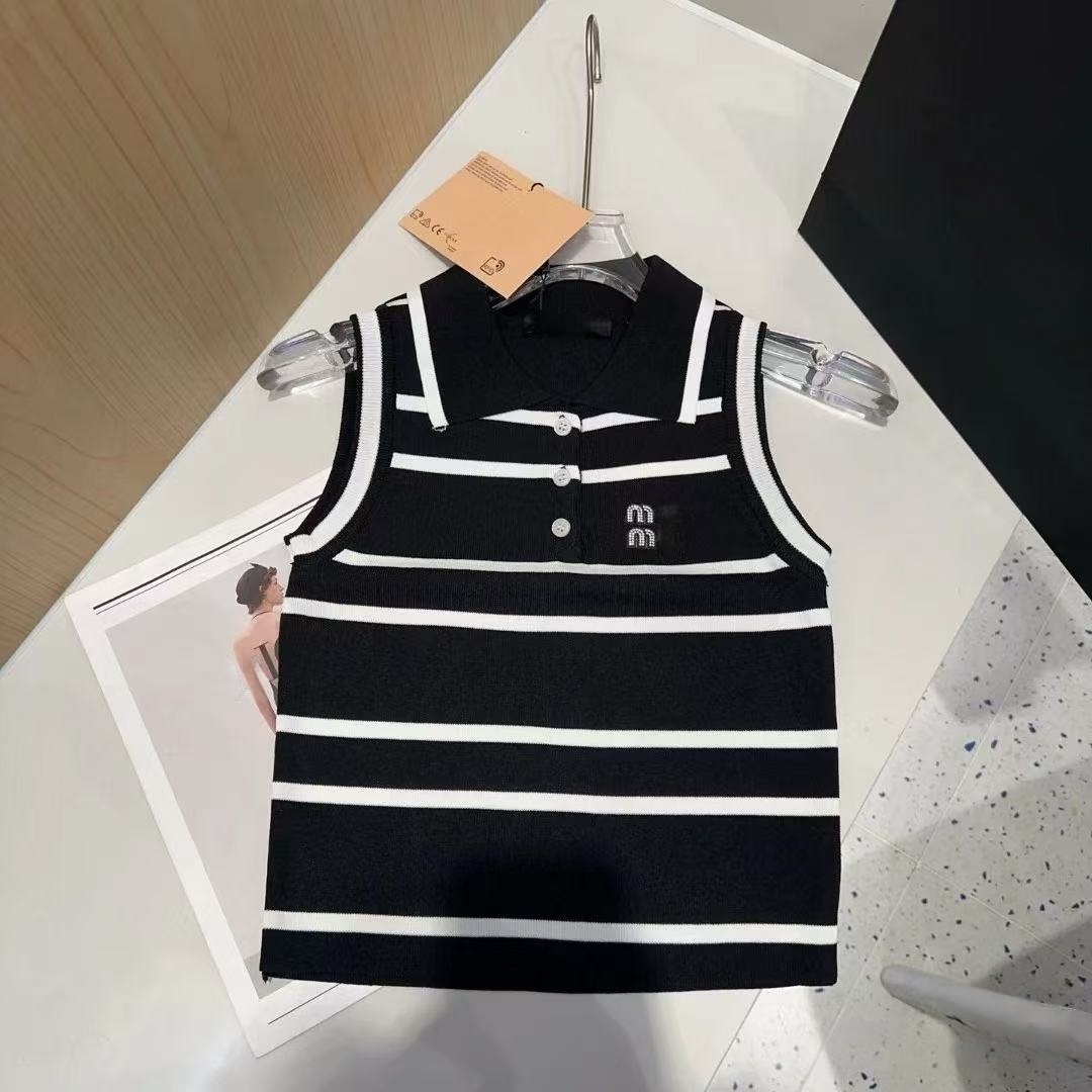 Women's T-Shirt Woman Designer tank top sexy halter tops Summer Womens Croptop knits Tanks Diamond Embroidery T-Shirts Printed Tees Tops Short