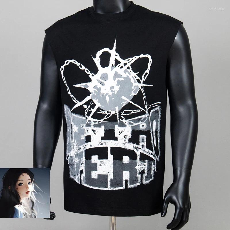 Mens Tank Tops Sleeveless Retrovert Skulls Chain Ball Print Men Women High Quality Cotton Black Short Sleeve Summer T-shirt