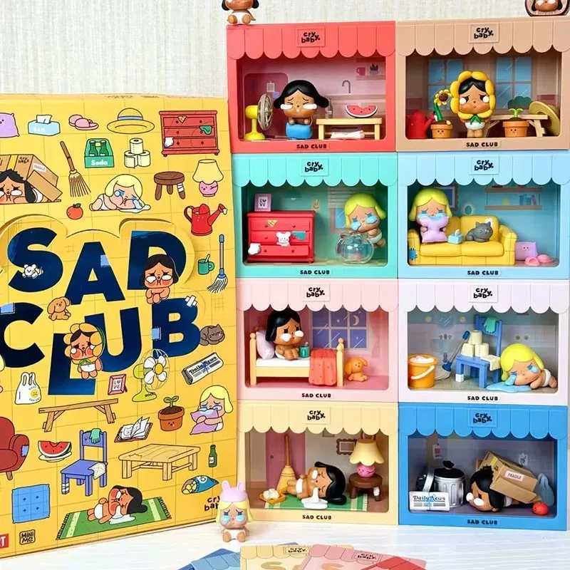 CRYBABY Sad Club Series Scene Sets by Molly 1PC/8PCS Blind Box Anime Action Figure Cute Figurine Cry Baby Y250625-image-1063637661
