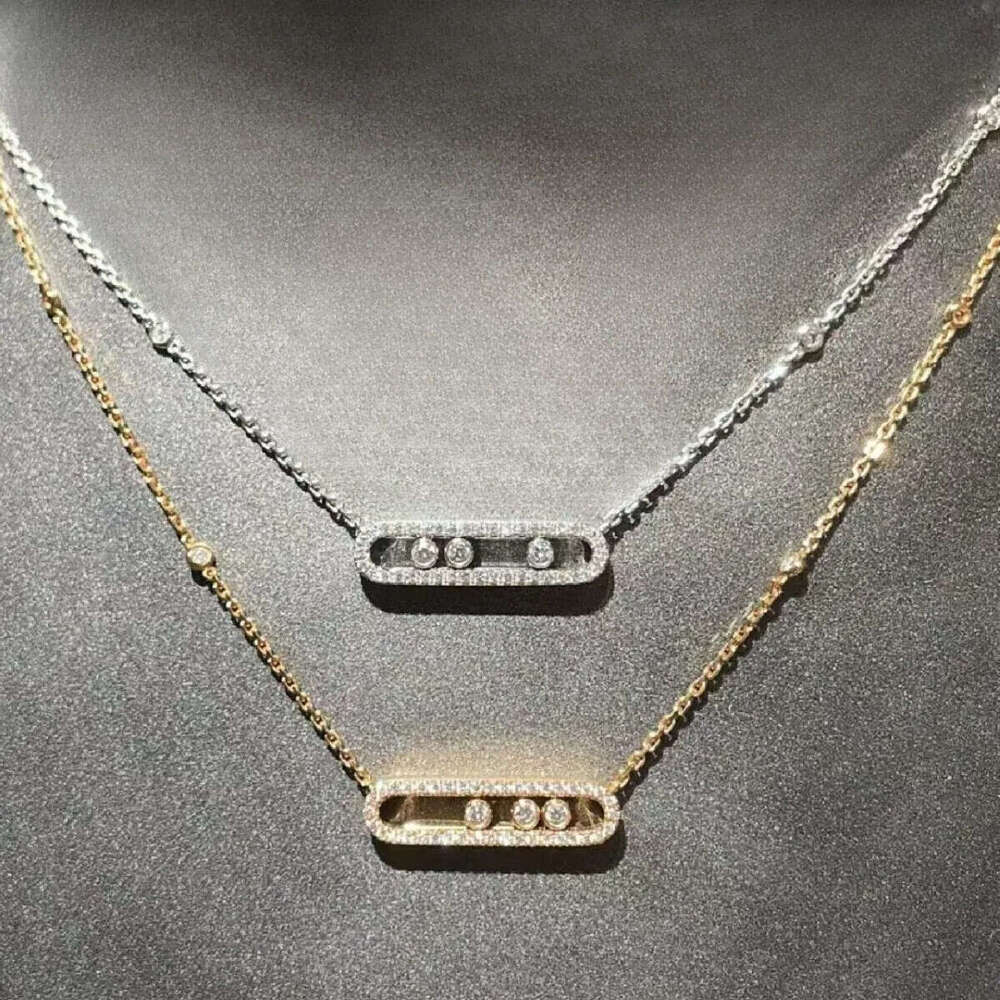 Colliers de créateurs classiques Trois Dia Trompette Coulissante Plein Dia Pendentif Collier Niche Tout-en-un High Sense Géométrique Designer Pen