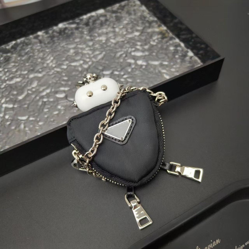 Designer Bag Charm Soft Robot Re-Nylon bag pendant Luxury Triangle Keychain Personalized Robot Pendant Handbag Phone Charm earphone bag For Women