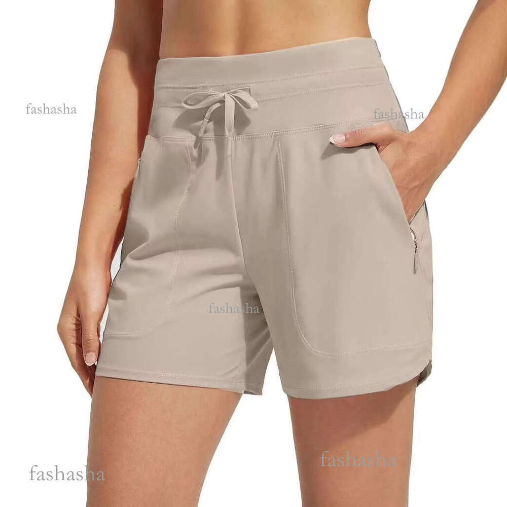 European and American Womens High Waist Yoga Shorts Loose Casual Sports Three-Quarter Shorts