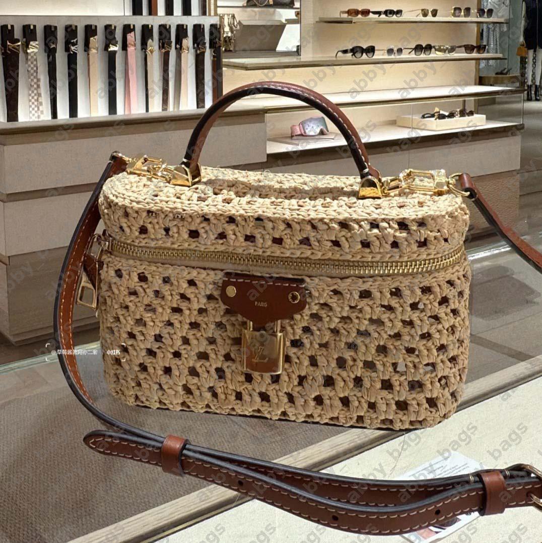 Summer Vacation Luxury Straw Cosmetic Bag For Women Designer Makeup Bags Fashion Knitting Beach Crossbody Hand Bag -15 Mini Shoulder Bag Wallet Gift