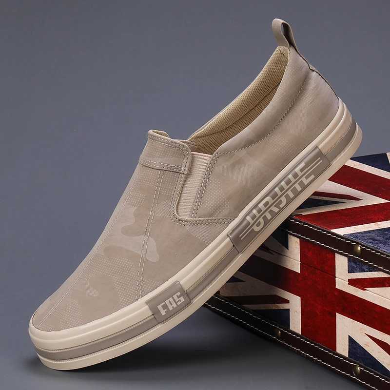 2023 New Mens Canvas Spring Leisure Anti-slip Driver Work Lightweight Breathable Slip On Men Shoes SS23138 Y250627