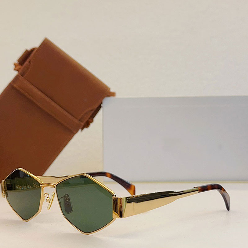 Designer Women Metal Sunglasses 40236metal frame green lenses with mobile phone crossbody bag 10A Luxury women small frame sunglasses with boxes-image-974702185