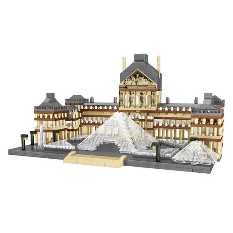 Lezi 8040 World Architecture Mini Building Blocks Paris Louvre Museum 3D Model DIY Diamond Bricks Toy for Children Gifts Y250627-image-1063999678