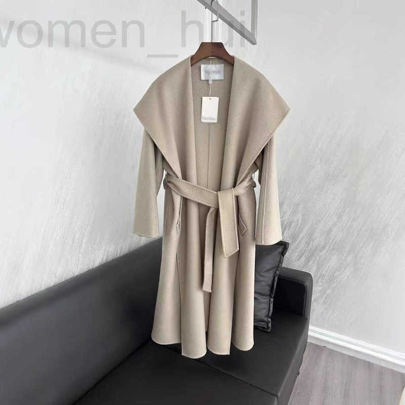 Mélanges de laine pour femmes Designer automne hiver nouveau nouveau-face à cachemire à double face rippage de revers à la mode élégante 2pbs