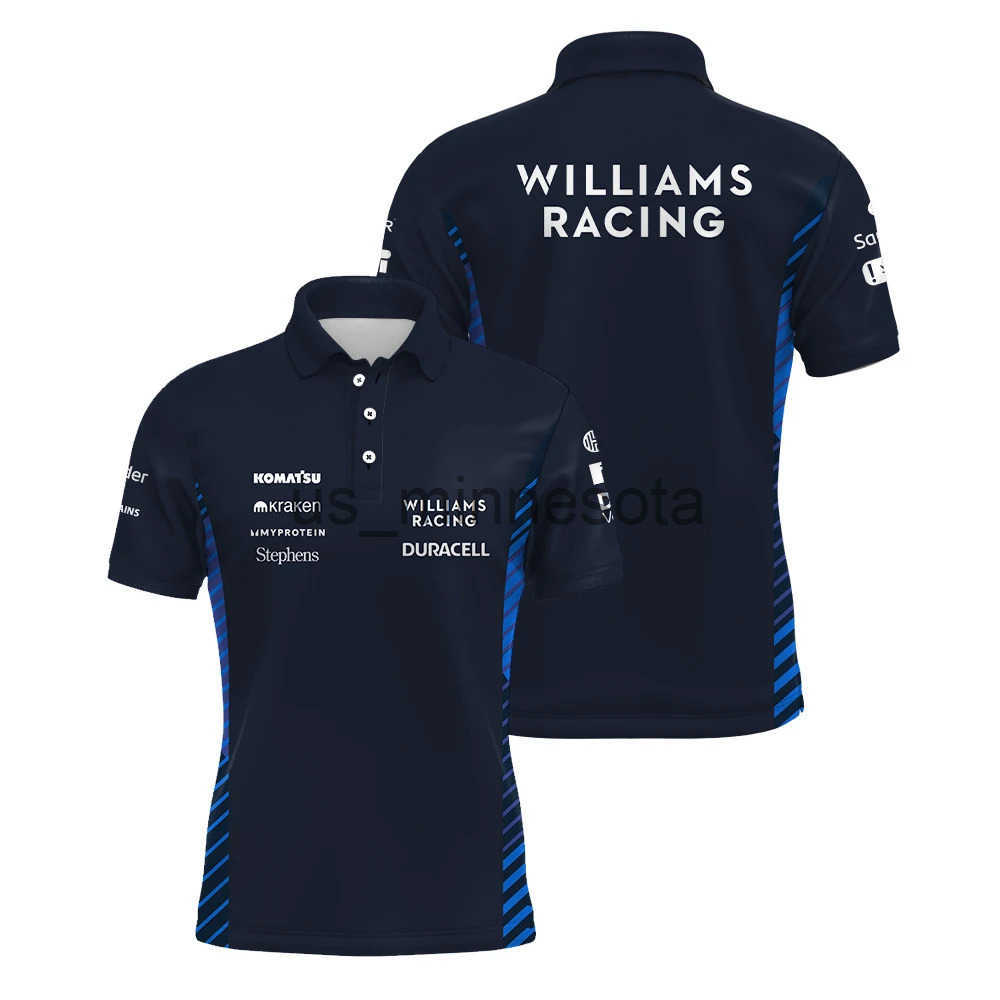 F1 Williams Racing Polo Shirt Outdoor Extreme Sports Cycling Suit Albon 23 Sainz 55 Fans New Summer Large Size Mens Polo Tshirt J250628 L250827