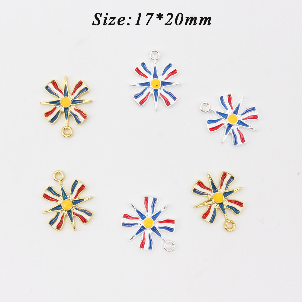Cute Small DIY Craft Charms For Kids Enamel Assyrian Flag Shape Pendant Charm For Bracelet /Necklace Making Jewelry-image-774182244