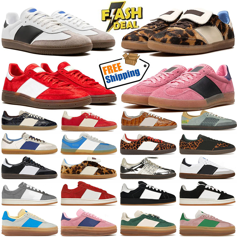Livraison gratuite Og Femmes Chaussures décontractées Leopard Print Men Chaussures de créateurs Nylon Brown Platform Suede vintage Bold Sneakers