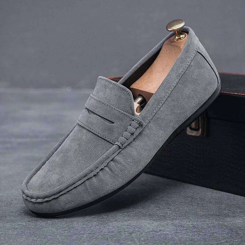 Men's Loafers, Lightweight and Breathable Casual Mens Flat Driving Soft Sole Slip-on Business Shoes, Moccasins