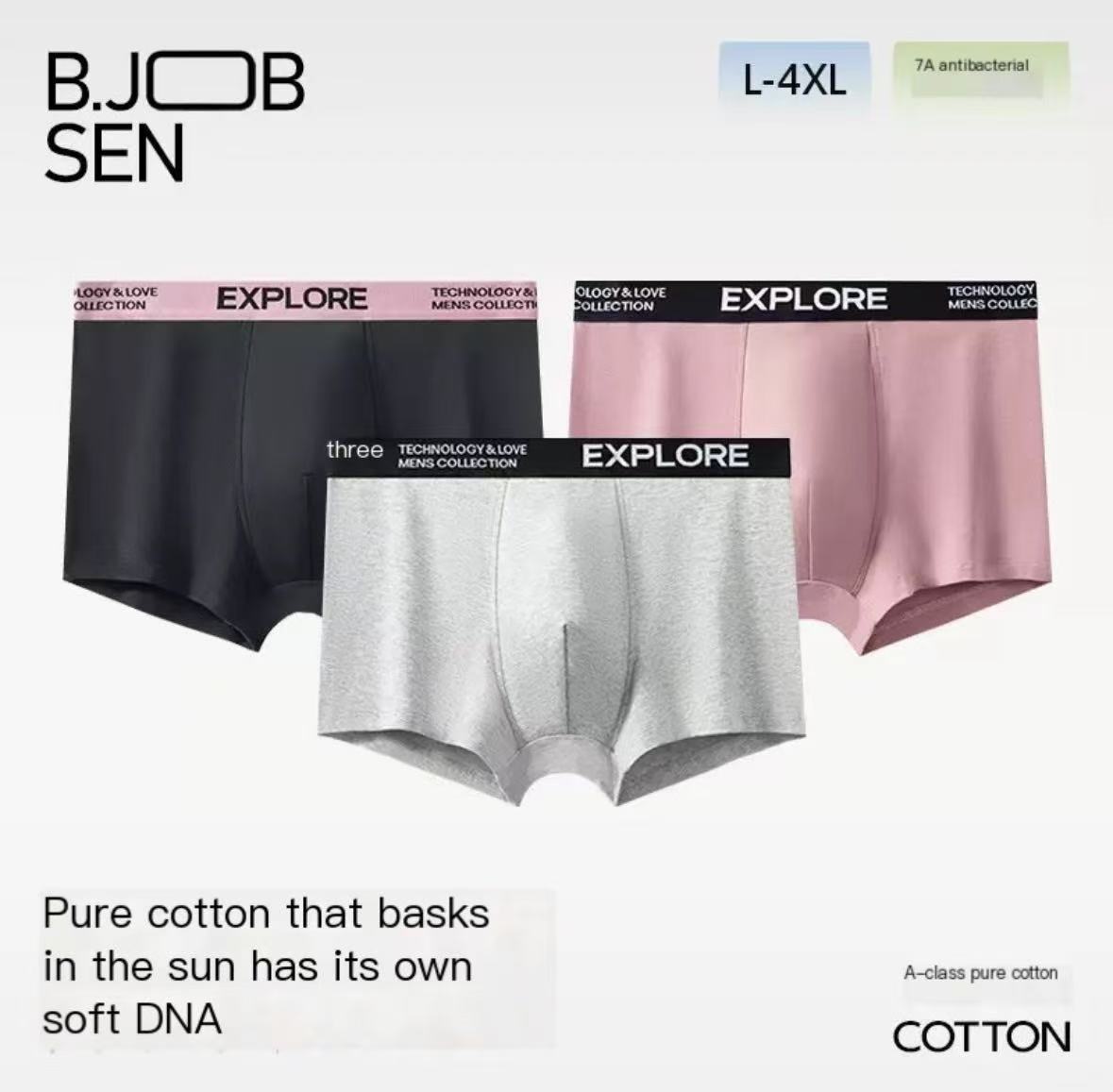 Men&#039;s underwear pure cotton antibacterial crotch boys boxer comfortable breathable solid color boxer cotton shorts loose pants wholesale in-image-1064236383