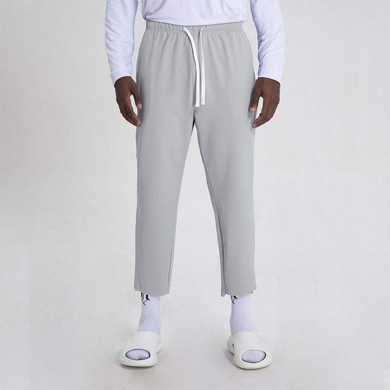 Men Streetwear Basketball Training Pants Cropped Men's Loose Fit Casual Joggers Sporty Cargo Sweatpants Ankle Length ZX111