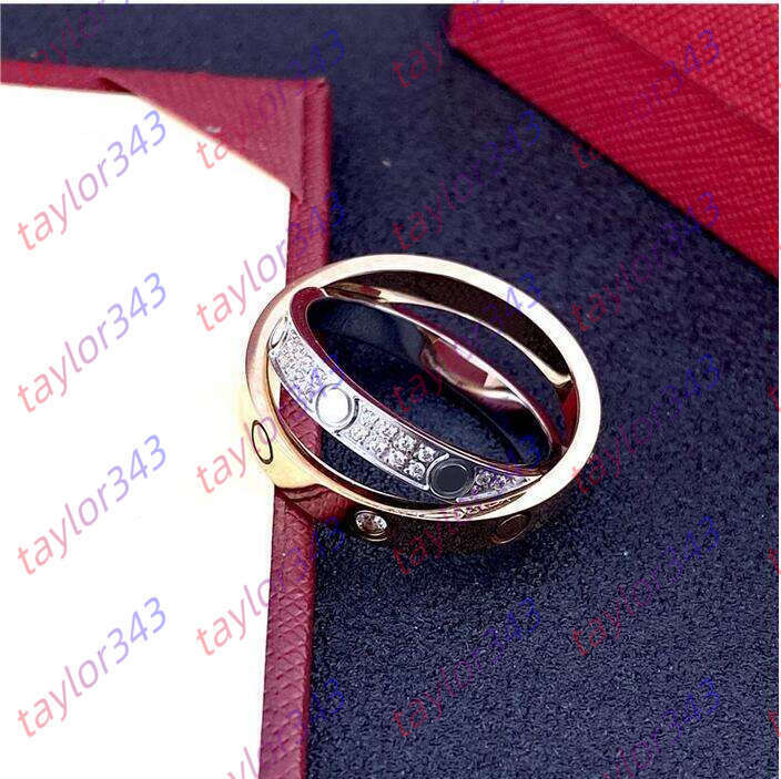 Designer Rings Titanium Steel Ring Luxury Men Women 18K Gold Stone Diamond Fashion Wedding Jewelry