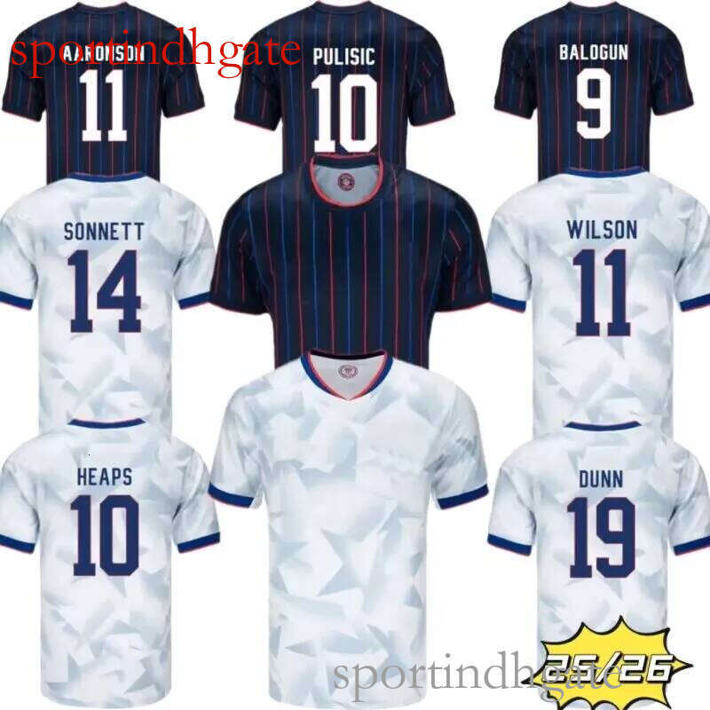 2024 2025 2026 Jerseys de football américain Pulisic McKennie Adams Weah Reyna Heaps Musah Balogun Robinson Dunn Men Women Kids Kirt Team Nationa
