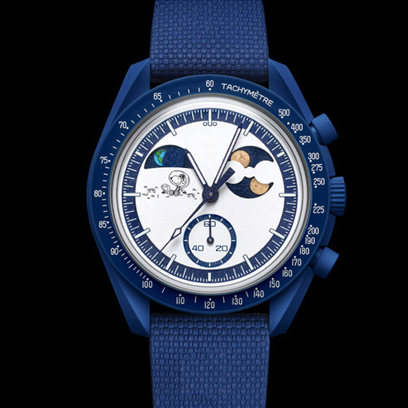 Mens Watch Moon Bioceramic Planet Watches With Box Full Function Quarz Chronograph Watch Mission To Mercury moon Pluto Neptune 42mm Real Black Ny-image-810416422