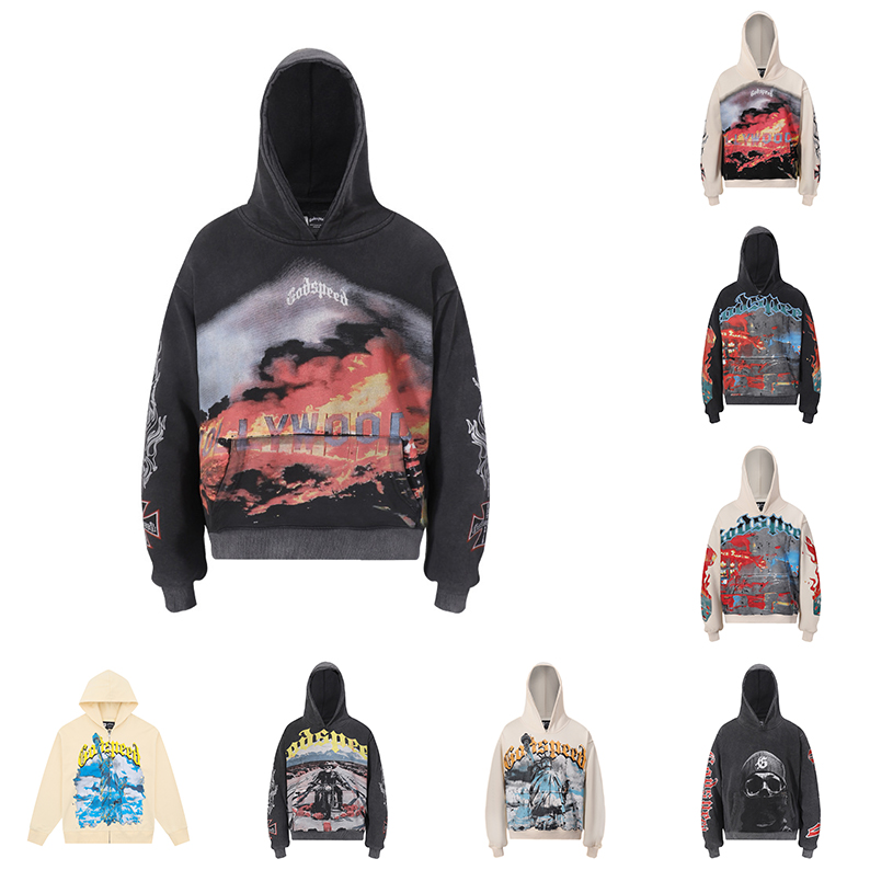 Mens speed Hoodie Top Designer Autumn Winter Hoodie Clothing Streetwear High Quality Fashion Loose Hip Hop Harajuku Retro Good gad Hoodie