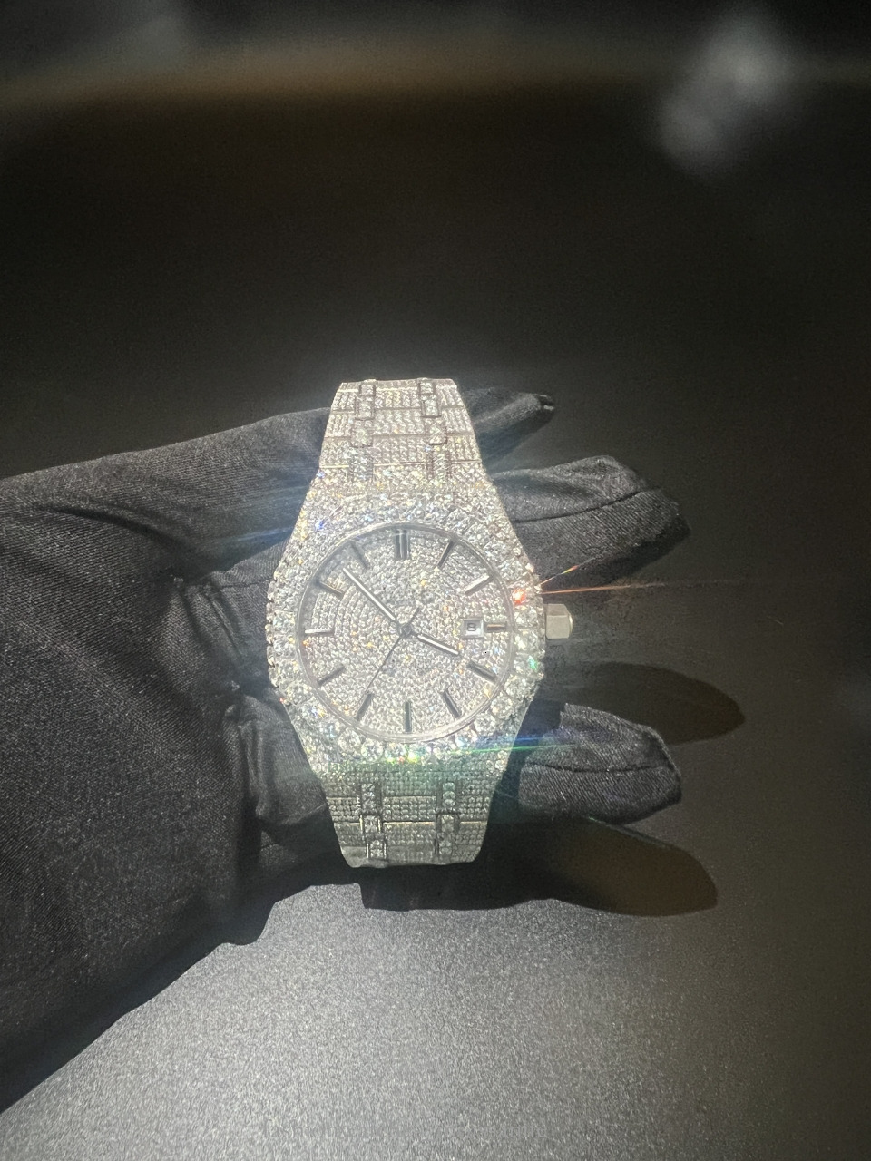 High Quality VvsD moissanite 1:1 Iced Out Hip-hop Mechanical Handmade Stainless Steel Lab Dia Watch Free Fast delivery