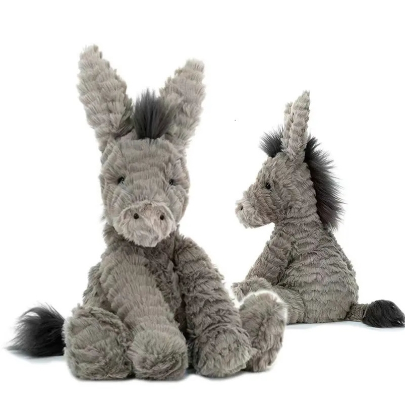 23/40/60CM Toy Cute Grey Donkey Plush Doll Filling Soft Animal Baby Birthday Room Decoration Gift 103 H260209-image-1094698548