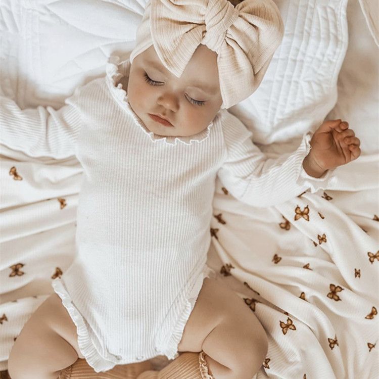 K464 Infant Baby Girl Clothes Set Waffle Cotton Ruffle born Vest Romper Tops Bloomer Shorts Suit Baby Summer Outfits Clothing-image-1078201867