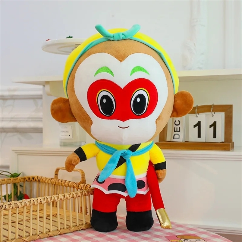 Cartoon Sun Wukong Pillow Monkey King Plush Doll Childrens Toy Gift Festival Surprise 240913 H260210-image-1094747789