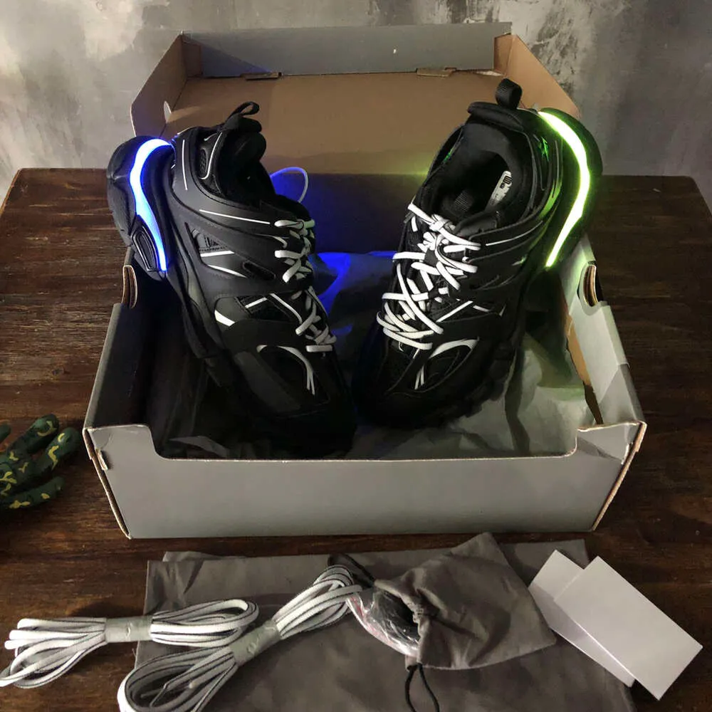 Luxury Designer Shoes Track Led 3.0 Men Women Dress Shoes Sneakers Led Tracks Trainers Casual Sports Shoes Black White Blue Triples 3 Runners Sne-image-942530226
