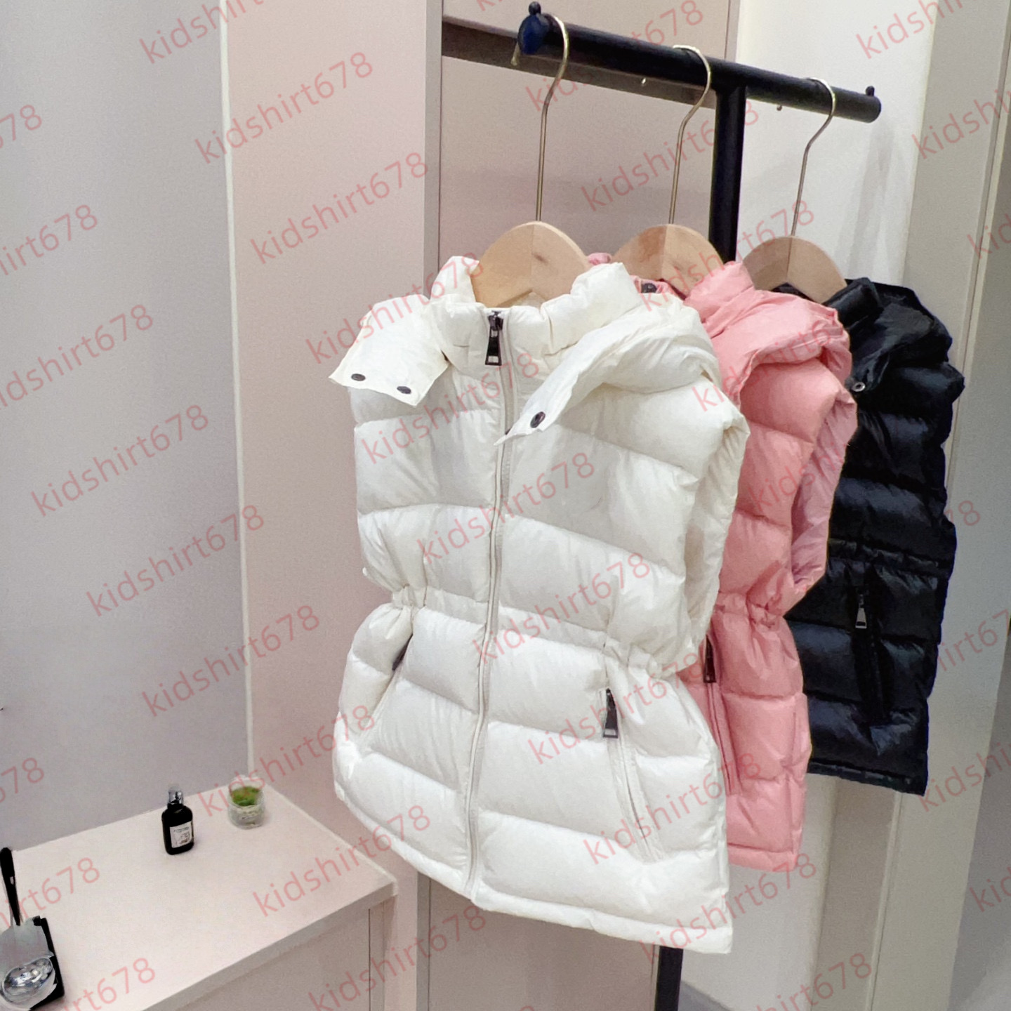 M brand Kids designer Autumn and winter vest baby down jacket goose down filling top brand comfortable warm white black girl boy school coats pink j